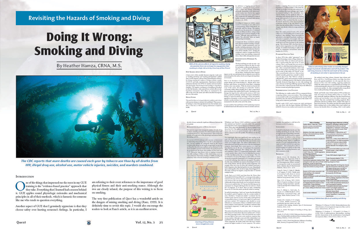Doing it wrong - Smoking and Diving